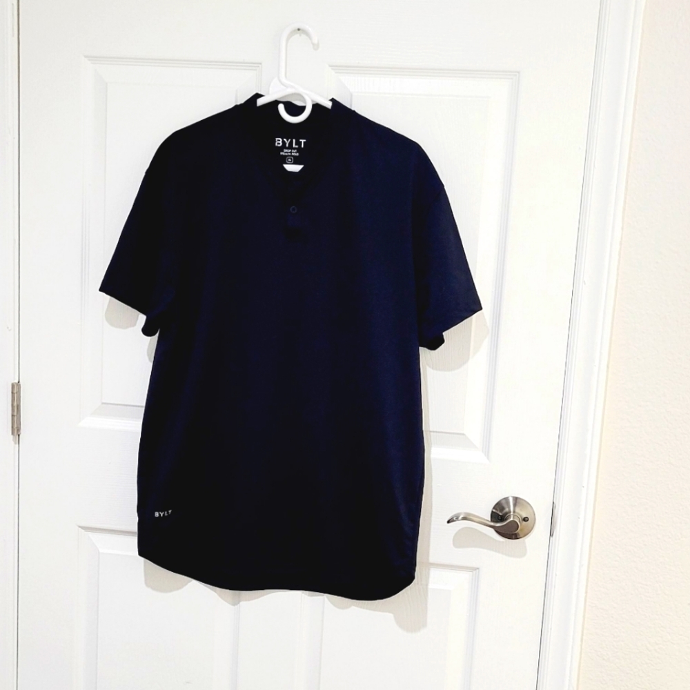 Bylt  Men's XL Drop Cut Stealth Black Polo